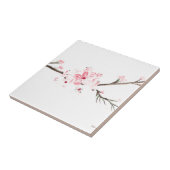 Cherry blossom waterverf roze florale natuur tegeltje (Zijkant)