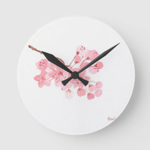 Cherry blossom waterverf roze florale sakura ronde klok