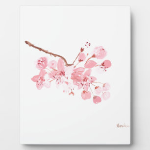 cherry blossom waterverf roze sakura  fotoplaat