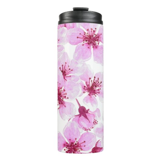 Cherry blossom waterverf thermosbeker (Voorkant)