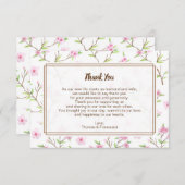 Cherry Blossom Waterverf Weddenschap Hartelijk dan Bedankkaart (Voorkant / Achterkant)