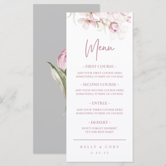 Cherry Blossom Weddenrenmenu (Voorkant / Achterkant)