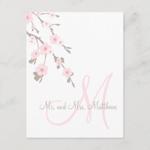 Cherry Blossom Weddenschap Hartelijk dank Bedankkaart