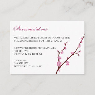 Cherry Blossom Wedding Accommodatie Kaarten