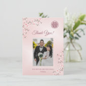 Cherry Blossom Wedding Bedankt (Staand voorkant)