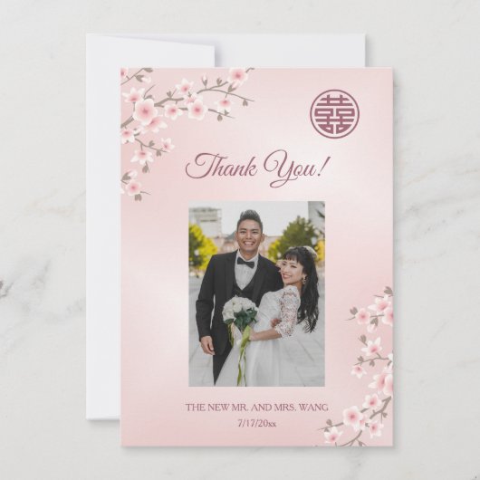 Cherry Blossom Wedding Bedankt (Voorkant)