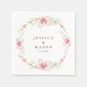Cherry Blossom Wedding Cocktail Napkins Servet