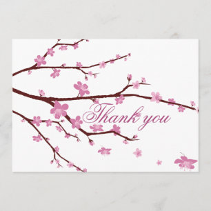 Cherry Blossom Wedding Dank je kaarten