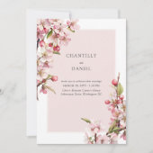 Cherry Blossom Wedding Details en Website Kaart (Voorkant)