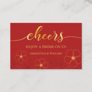 Cherry Blossom Wedding Drink Ticket Aangepaste kl