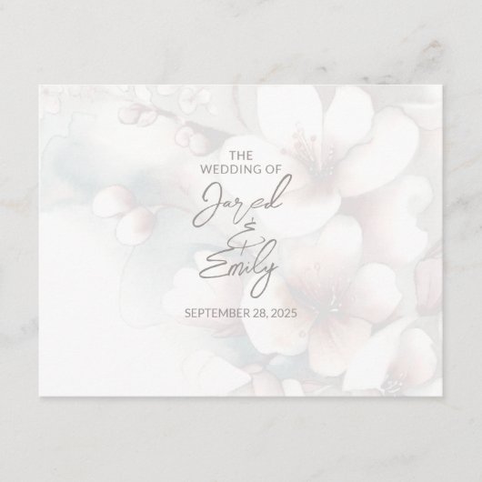 Cherry Blossom Wedding Enclosure Kaart met QR-code (Voorkant)