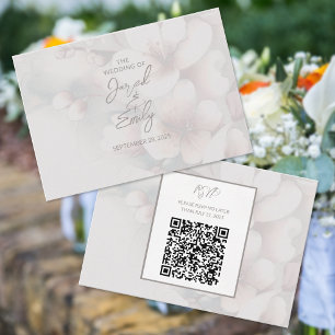 Cherry Blossom Wedding Enclosure Kaart met QR-code