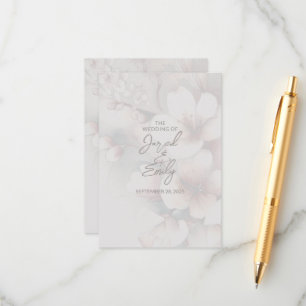 Cherry Blossom Wedding Enclosure Kaart met QR-code