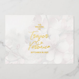 Cherry Blossom Wedding Folie Uitnodiging