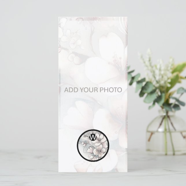Cherry Blossom Wedding Fotoaankondiging QR-code (Staand voorkant)