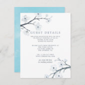 Cherry Blossom Wedding Guest Details Informatiekaartje (Voorkant / Achterkant)