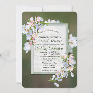 Cherry Blossom Wedding Invitation Kaart