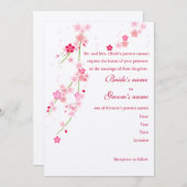 Cherry Blossom Wedding Invitation Kaart (Voorkant / Achterkant)