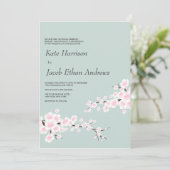 Cherry Blossom Wedding Invitation Kaart (Staand voorkant)