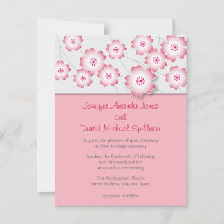 Cherry Blossom Wedding Invitation Kaart