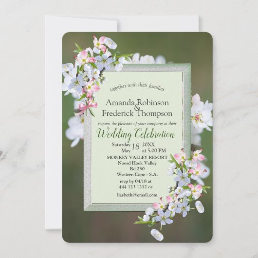 Cherry Blossom Wedding Invitation Kaart (Voorkant)