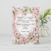 Cherry Blossom Wedding Invitation Kaart (Staand voorkant)
