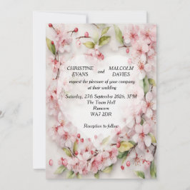 Cherry Blossom Wedding Invitation Kaart