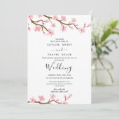 Cherry Blossom Wedding Invitation Kaart (Staand voorkant)