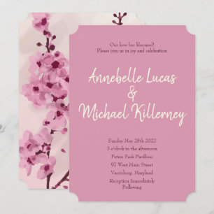 Cherry Blossom Wedding Invitations Kaart