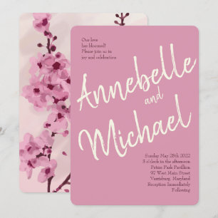 Cherry Blossom Wedding Invitations Kaart
