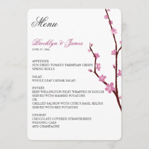 Cherry Blossom Wedding Menu