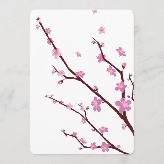 Cherry Blossom Wedding Menu (Achterkant)