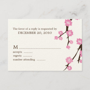 Cherry Blossom Wedding Response Cards RSVP Kaartje