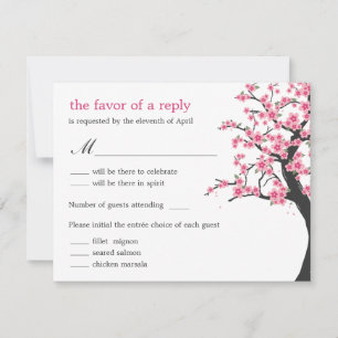 Cherry Blossom Wedding RSVP Card