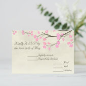 Cherry Blossom Wedding RSVP Card (Staand voorkant)