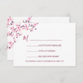 Cherry Blossom Wedding RSVP Kaartje (Voorkant / Achterkant)