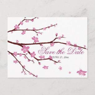 Cherry Blossom Wedding Save the Date Briefkaarten