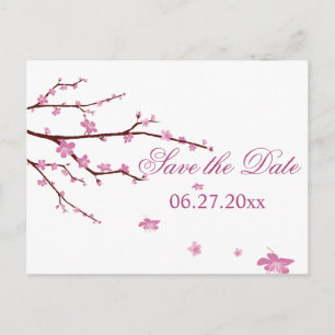Cherry Blossom Wedding Save the Dates Aankondigingskaart
