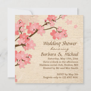 Cherry blossom Wedding Shower Uitnodiging