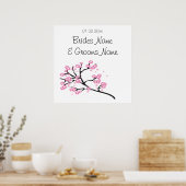 Cherry Blossom Wedding Souvenirs Gifts Giveaways Poster (Keuken)