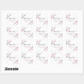 Cherry Blossom Wedding Stickers Square (Vel)