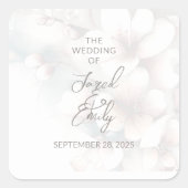 Cherry Blossom Wedding Vierkante Sticker (Voorkant)