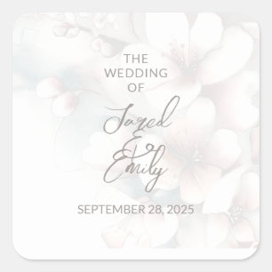 Cherry Blossom Wedding Vierkante Sticker