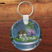 Cherry Blossom Wereldbol Sleutelhanger (Voorkant)