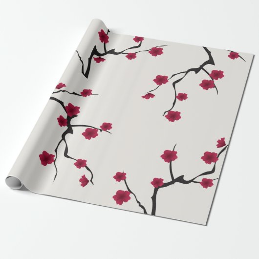 Cherry Blossom Wrapping Paper Cadeaupapier (Uitgerold)