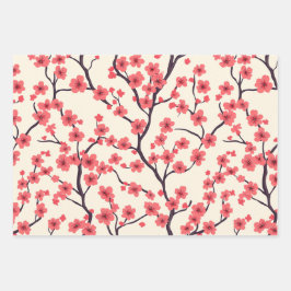 Cherry Blossom Wrapping Paper (Set van 3)