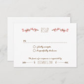 Cherry Blossom Wreath Boho Rustic Wedding RSVP Kaartje (Voorkant / Achterkant)
