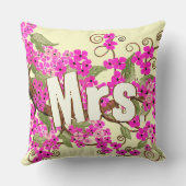 Cherry Blossom Yellow Pink Coussin de Mme Bride (Verso)