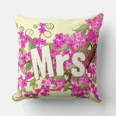 Cherry Blossom Yellow Pink Coussin de Mme Bride (Recto)