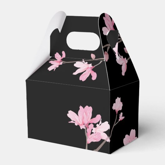 Cherry Blossom - zwart Bedankdoosjes (Achterkant)